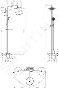 Hansgrohe Croma 220 Sprchov set Showerpipe s termostatom, 220 mm, 1 prd, chrm