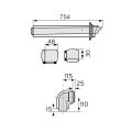 Vaillant vodorovn odah spaln 60/100 (750 mm)