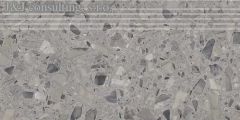 Paradyz TERAZZO grey stopnica nacinana mat