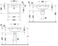 Duravit Starck 3 Umvadlo 65x49 cm, s prepadom, s 1 otvorom na batriu, s WonderGliss, biela