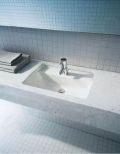 Duravit Starck 3 Umvadlo vstavan, 490x365 mm, s prepadom, s otvorom na batriu, WonderGliss, biela