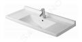 Duravit Starck 3 Umvadlo nbytkov 105x49 cm, s 1 otvorom na batriu, s WonderGliss, alpsk biela