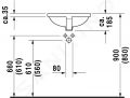 Duravit Starck 3 Umvadlo vstavan 430x430 mm, bez otvoru na batriu, s WonderGliss, biela