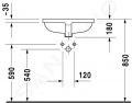 Duravit Starck 3 Umvadlo vstavan 490x365 mm, bez otvoru na batriu, s WonderGliss, biela