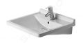 Duravit Starck 3 Umvadlo 60x55 cm, bezbarirov, 1 otvor na batriu, s WonderGliss, alpsk biela