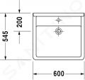 Duravit Starck 3 Umvadlo Med, 600x545 mm, bez otvoru na batriu, s WonderGliss, biela