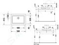 Duravit 2nd floor Umvadlo na dosku, 58x42 cm, bez prepadu, WonderGliss, biela