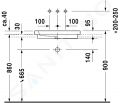 Duravit 2nd floor Umvadlo bez prepadu, 58x42 cm, WonderGliss, biela