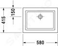 Duravit 2nd floor Umvadlo bez prepadu, 58x42 cm, WonderGliss, biela