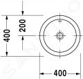 Duravit Architec Umvadlo s prepadom, priemer 400 mm, WonderGliss, biela