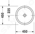 Duravit Architec Umvadlo bez prepadu, priemer 450 mm, WonderGliss, biela