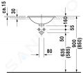 Duravit Architec Umvadlo bez prepadu, priemer 45 cm, biela
