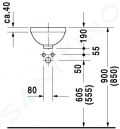 Duravit Architec Bezotvorov umvadlo s prepadom, priemer 275 mm, biele – umvadlo, s WonderGliss