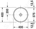 Duravit Architec Umvadlo bez prepadu, priemer 375 mm, biela