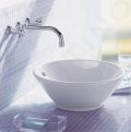 Duravit Bacino Umvadlo na dosku, priemer 42 cm, s prepadom, WonderGliss, biela
