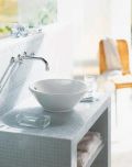 Duravit Bacino Um�vadlo na dosku, priemer 42 cm, s prepadom, biela
