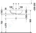 Duravit Bathroom_Foster Umvadlo na dosku, 495x350 mm, s prepadom, bez otvoru na batriu, s WonderGliss, biela