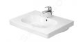 Duravit D-Code Umvadlo nbytkov, 65x49 cm, s prepadom, s otvorom na batriu, biela