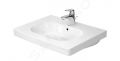 Duravit D-Code Umvadlo nbytkov, 650x485 mm, s prepadom, s otvorom na batriu, biela