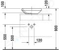 Duravit DuraStyle Umvadlo na dosku, 43x43 cm, s WonderGliss, biela