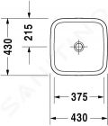Duravit DuraStyle Umvadlo na dosku, 43x43 cm, s WonderGliss, biela