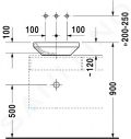 Duravit DuraStyle Umvadlo na dosku, 430x430 mm, s WonderGliss, biela