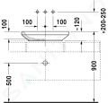 Duravit DuraStyle Umvadlo na dosku, 600x380 mm, bez prepadu, WonderGliss, biela