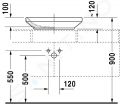 Duravit DuraStyle Umvadlo na dosku, 60x38 cm, bez prepadu, biela