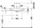 Duravit Puravida Umvadlo na dosku, 700x465 mm, bez prepadu, bez otvoru na batriu, s WonderGliss, biela