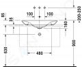 Duravit Puravida Umvadlo na dosku, 700x465 mm, bez prepadu, bez otvoru na batriu, s WonderGliss, biela