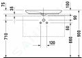 Duravit Puravida Umvadlov misa bez prepadu, 70x42 cm, biela