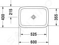 Duravit DuraStyle Umvadlo nbytkov, 60x43 cm, s WonderGliss, alpsk biela