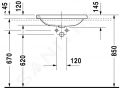 Duravit DuraStyle Umvadlo nbytkov, 600x430 mm, s WonderGliss, alpsk biela