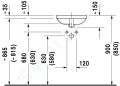 Duravit DuraStyle Umvadlo nbytkov, 400x400 mm, s WonderGliss, biela