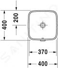 Duravit DuraStyle Umvadlo nbytkov, 400x400 mm, s WonderGliss, biela