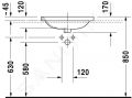 Duravit DuraStyle Umvadlo nbytkov 56x46 cm, s 1 otvorom na batriu, biela