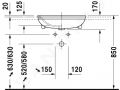 Duravit DuraStyle Umvadlo nbytkov 550x455 mm, s 1 otvorom na batriu, biela