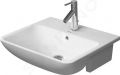 Duravit ME by Starck Umvadlo polozpustn, 55x46 cm, s 1 otvorom na batriu, alpsk biela