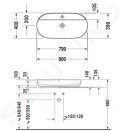 Duravit Luv Umvadlo na dosku, 80x40 cm, bez prepadu, s otvorom na batriu, biela/matn siv