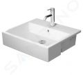 Duravit Vero Air Umvadlo polozpustn, 550x470 mm, s prepadom, otvor na batriu, s WonderGliss, biela