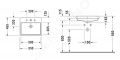Duravit Vero Air Umvadlo vstavan, 55x46 cm, s prepadom, otvor na batriu, WonderGliss, biela