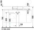 Duravit Starck 1 Umvadlov misa 470x470 mm, bez prepadu, 1 otvor na batriu, WonderGliss, biela