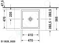 Duravit Starck 1 Umvadlov misa 47x47 cm, bez prepadu,1 otvor na batriu, biela