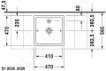 Duravit Starck 1 Umvadlov misa 47x47 cm, bez prepadu,1 otvor na batriu, biela