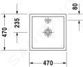 Duravit Starck 1 Umvadlov misa 47x47 cm, bez prepadu,1 otvor na batriu, biela