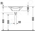 Duravit Starck 1 Nbytkov umvadlo s prepadom, priemer 580 mm, WonderGliss. biela