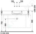 Duravit Starck 1 Umvadlov misa bez prepadu, brsen, priemer 46 cm, WonderGliss, biela