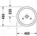 Duravit Starck 1 Umvadlov misa bez prepadu, brsen, priemer 460 mm, WonderGliss, biela