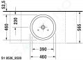 Duravit Starck 1 Umvadlov misa bez prepadu, brsen, priemer 460 mm, WonderGliss, biela