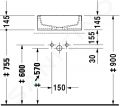 Duravit Starck 1 Umvadlov misa bez prepadu, brsen, priemer 460 mm, WonderGliss, biela